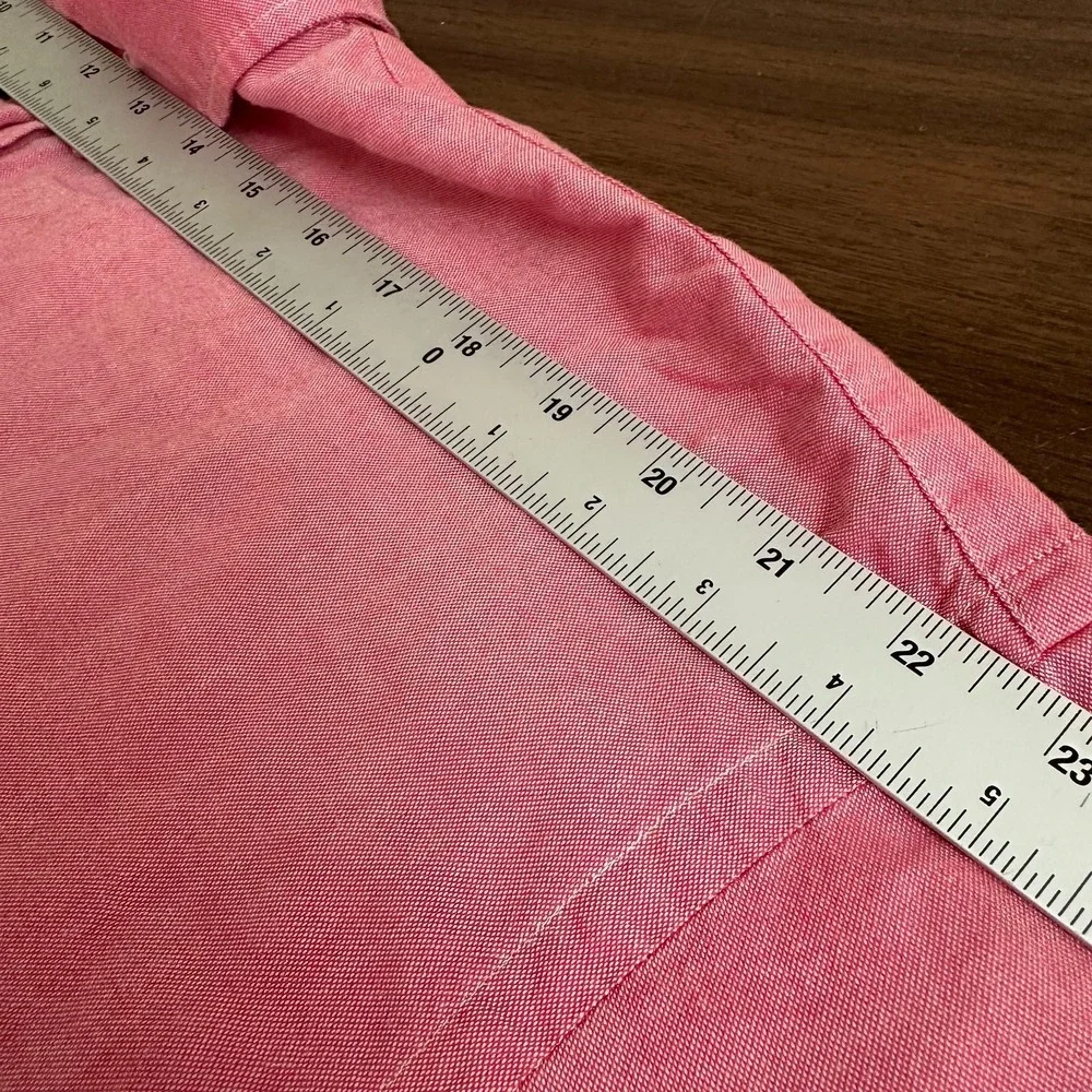 Ralph Lauren Chambray Oxford Shirt Pink Logo Short Sleeve Button Down Mens 3XB